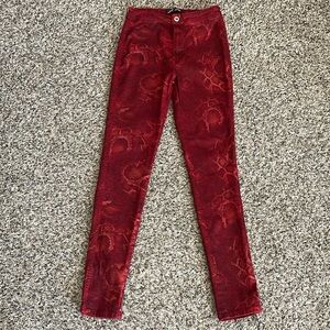 JC & JQ Jeans Red Snake Print Jeans
